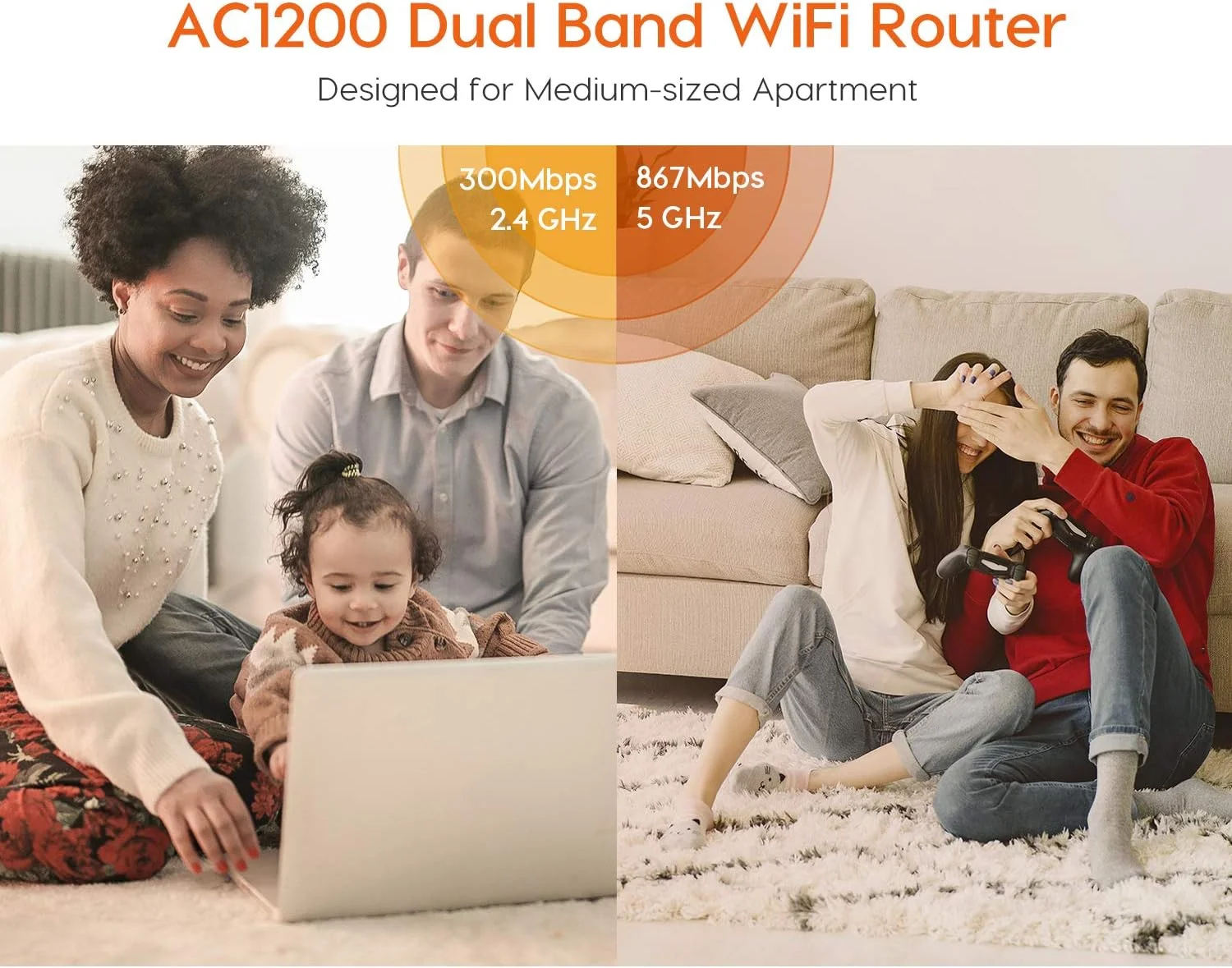 Tenda AC1200 Smart WiFi Router | Dual Band Wireless Internet Router | AP Mode| IPv6 | Guest WiFi, and Parental Controls | Variou