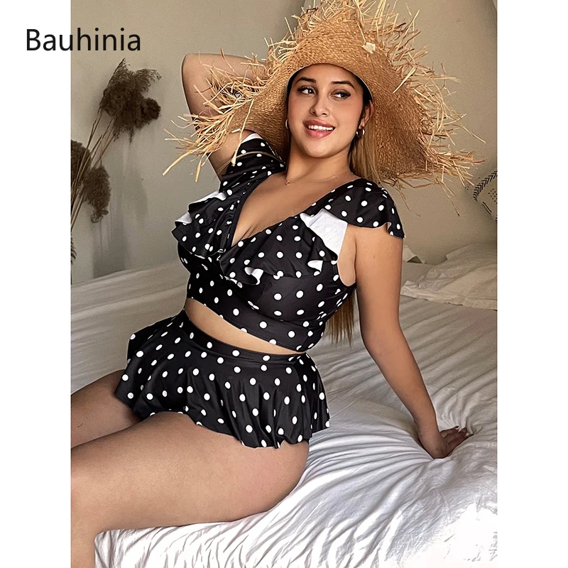 Bauhinia Brazilian Bikini Set Plus Size Female Ruffle Swimwear Sexy Push Up Swimsuit High Waist Bathing Suit Biquini