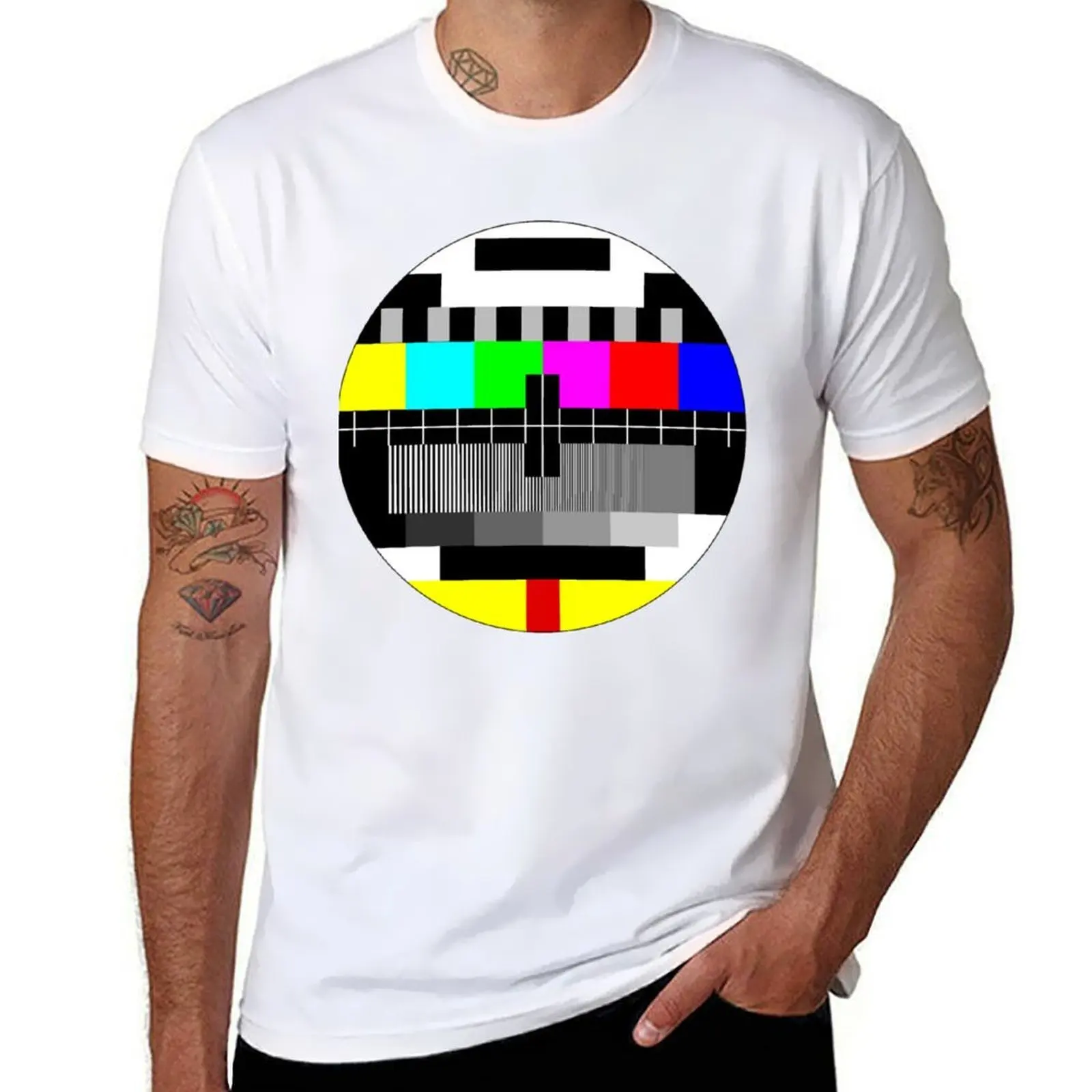 

90's TV Test pattern T-Shirt t shirt man plain man t shirts for men T-Shirt