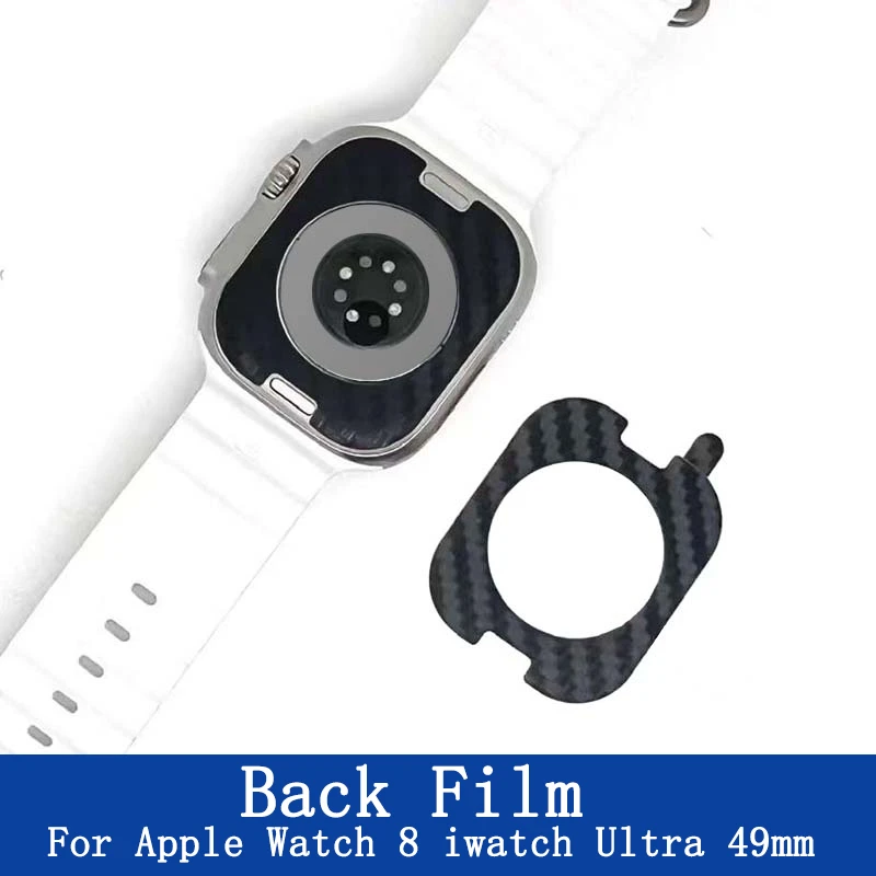 Pellicola posteriore adesiva in fibra di carbonio per Apple Watch 8 41mm 45mm per Iwatch Ultra 49mm protezione schermo con pellicola smerigliata completamente coperta
