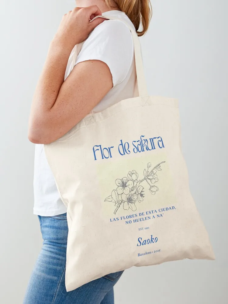 Flor de sakura bolso de mano personalizado, bolso de mano de lona para mujer