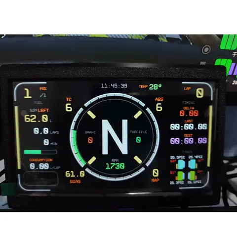 Simplayer Sim Racing Dashboard Dash Display Simulator USB 7-inch Large Screen for Fanatec Thrustmaster Logitech g29/g27/g25