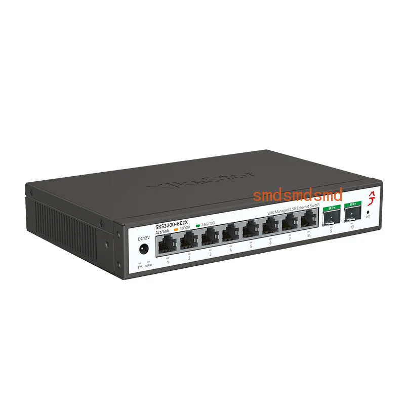 SKS3200-8E2X 2.5G Layer 2 Managed Switch  8x 2.5GbE RJ45+ 2x 10G SFP+, Supports Link Aggregation and VLAN Segmentation