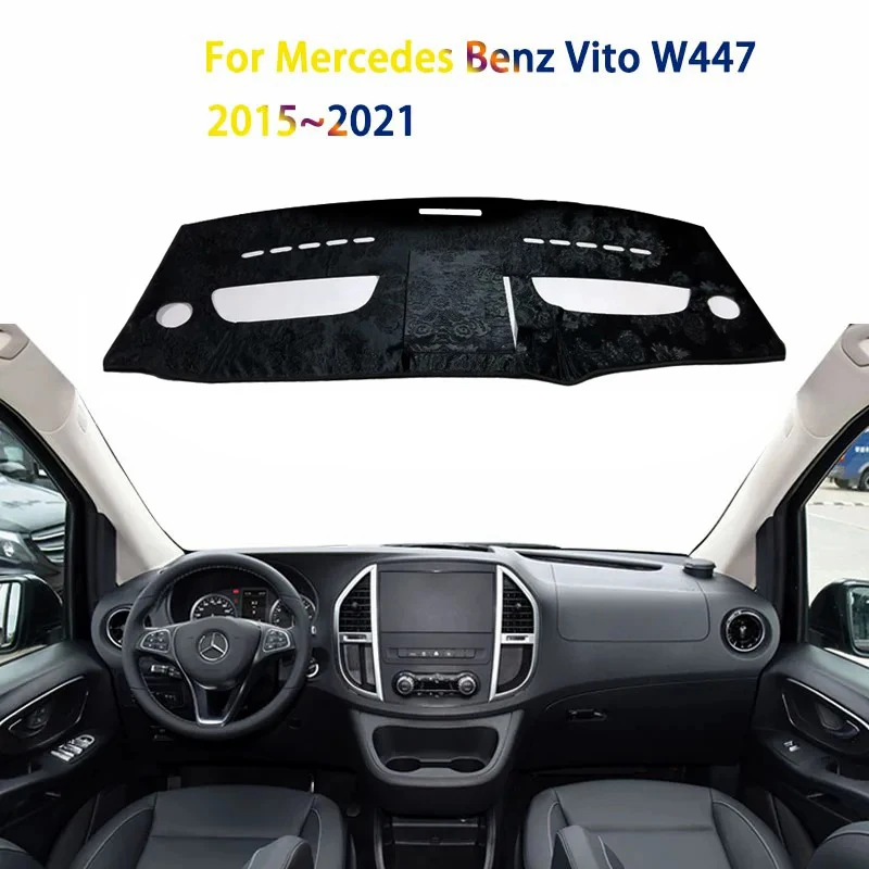 For Mercedes Benz Vito W447 2015~2021 With long strip Dashboard Cover Avoid Light Pad Instrument Stickers Interior Trim Strip