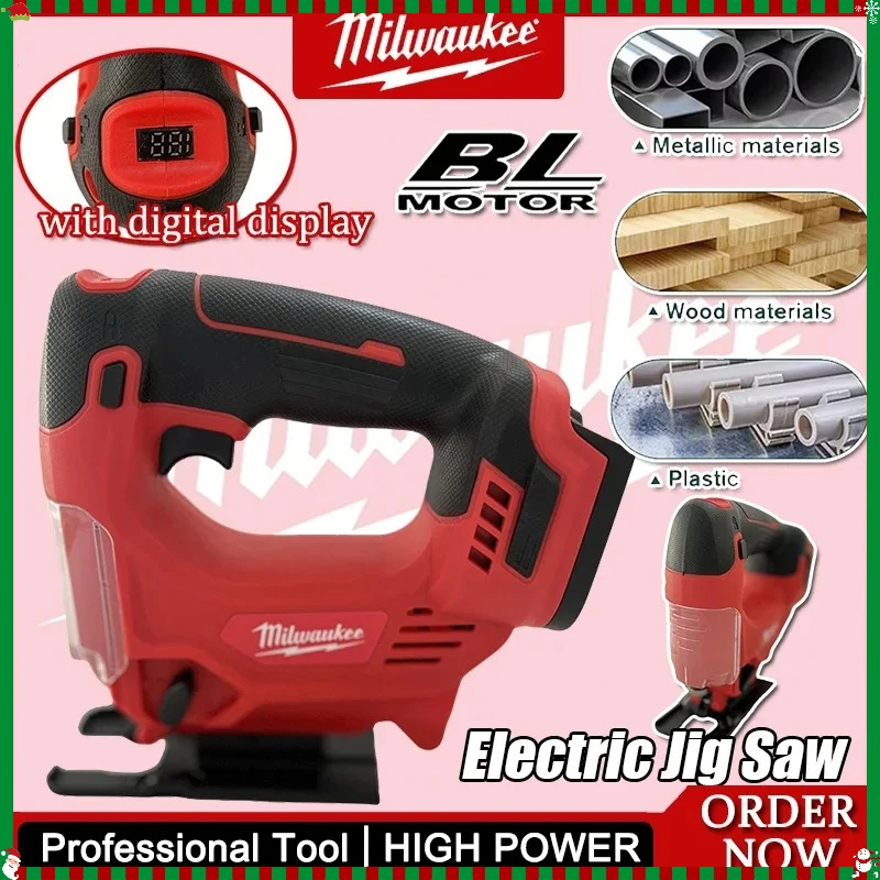 

Milwaukee Portable Cordless Jigsaw Electric Tool Woodworking Multi-Function Design Compatible For18V Battery