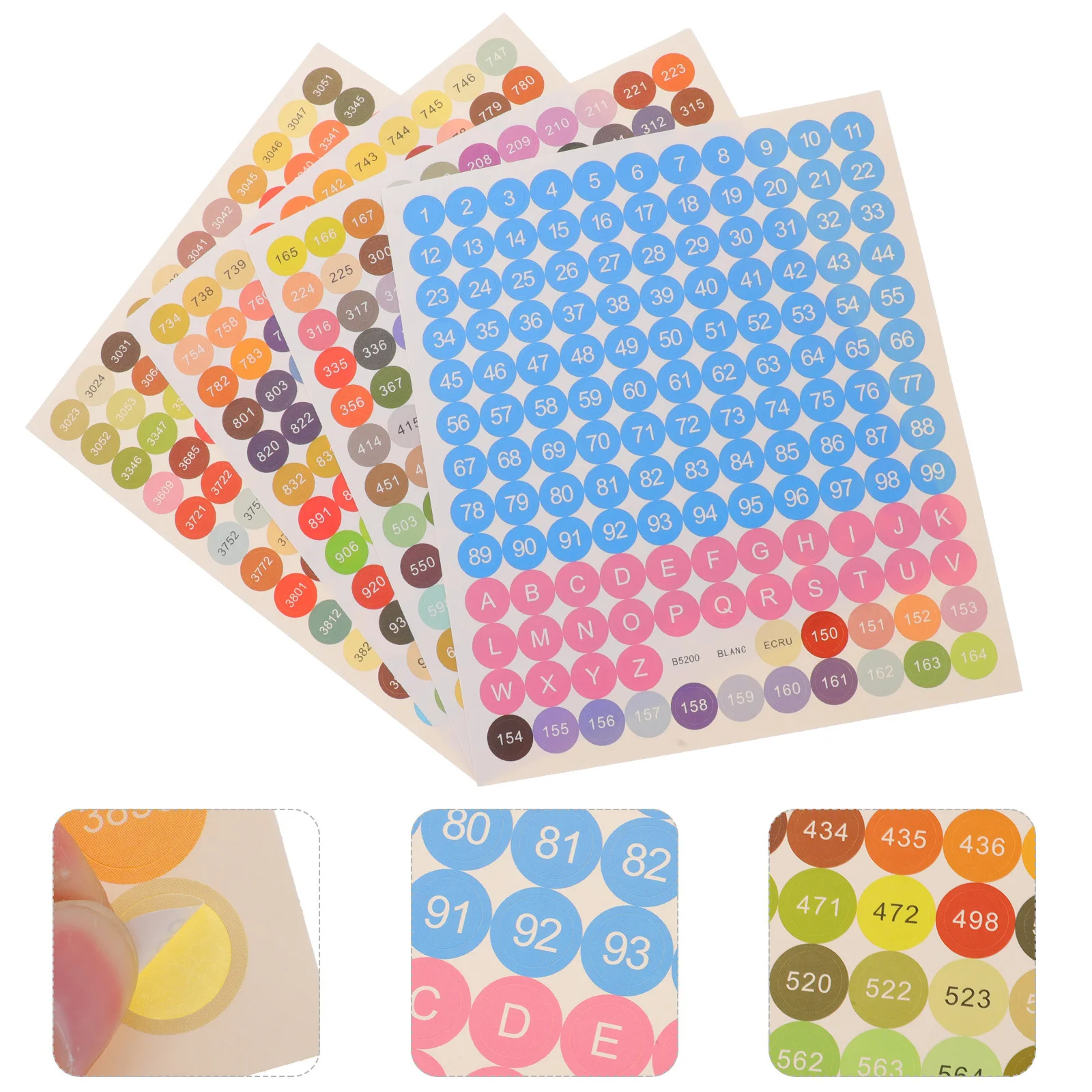 2 set 2 Sets Colorful Sticker Self-Adhesive Number Labels For Bedroom Storage Box Jar Classification Diy Marking Accessory