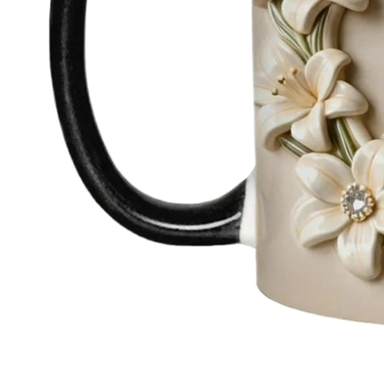 Ceramic Cup Ceramic Decorative Drinkware 300ml Cold Hot Drinking Cups For Women Grandma Mom Milk Latte Cappuccino Juice Soda