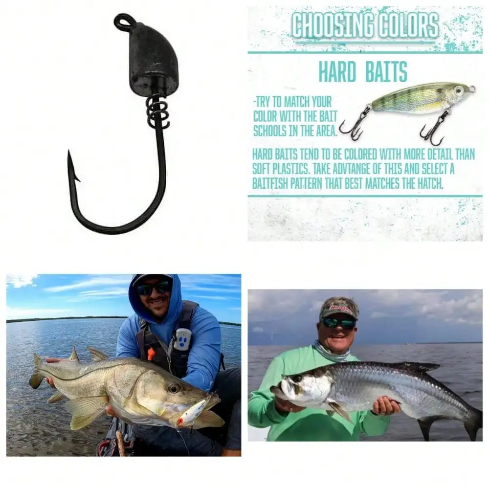 

Lead Head Fishing Lure Natural Bait 3/8 Oz Weighted Jig Hook