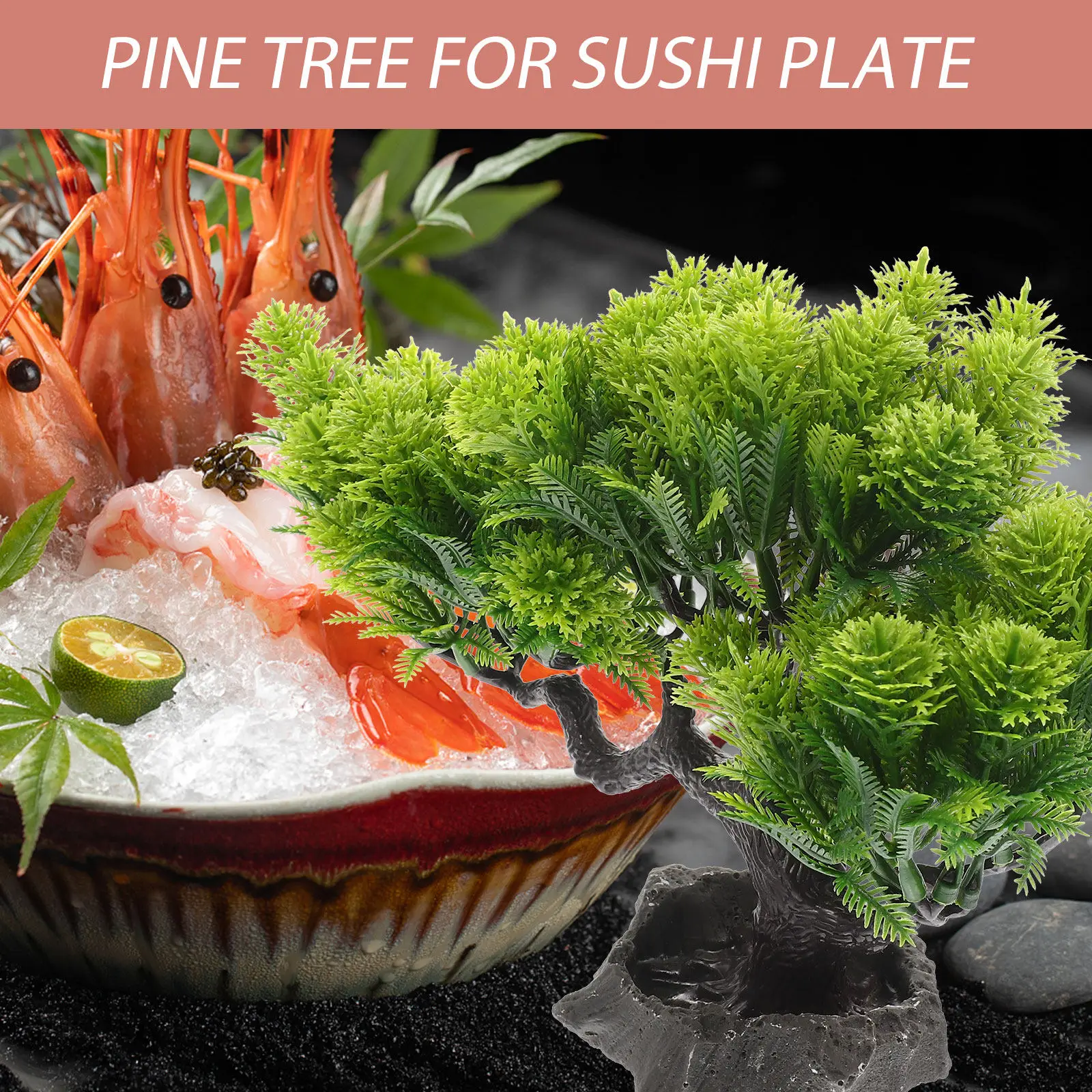 

Изысканное декоративное украшение для суши-блюда в виде искусственной сосны ручной работы для японских ресторанов, украшение для тарелок с сашими, декор для холодных закусок