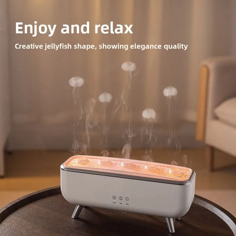 Dynamic pickup and smoke ring, jellyfish seven-color remote-controlled aroma diffuser, new humidifier