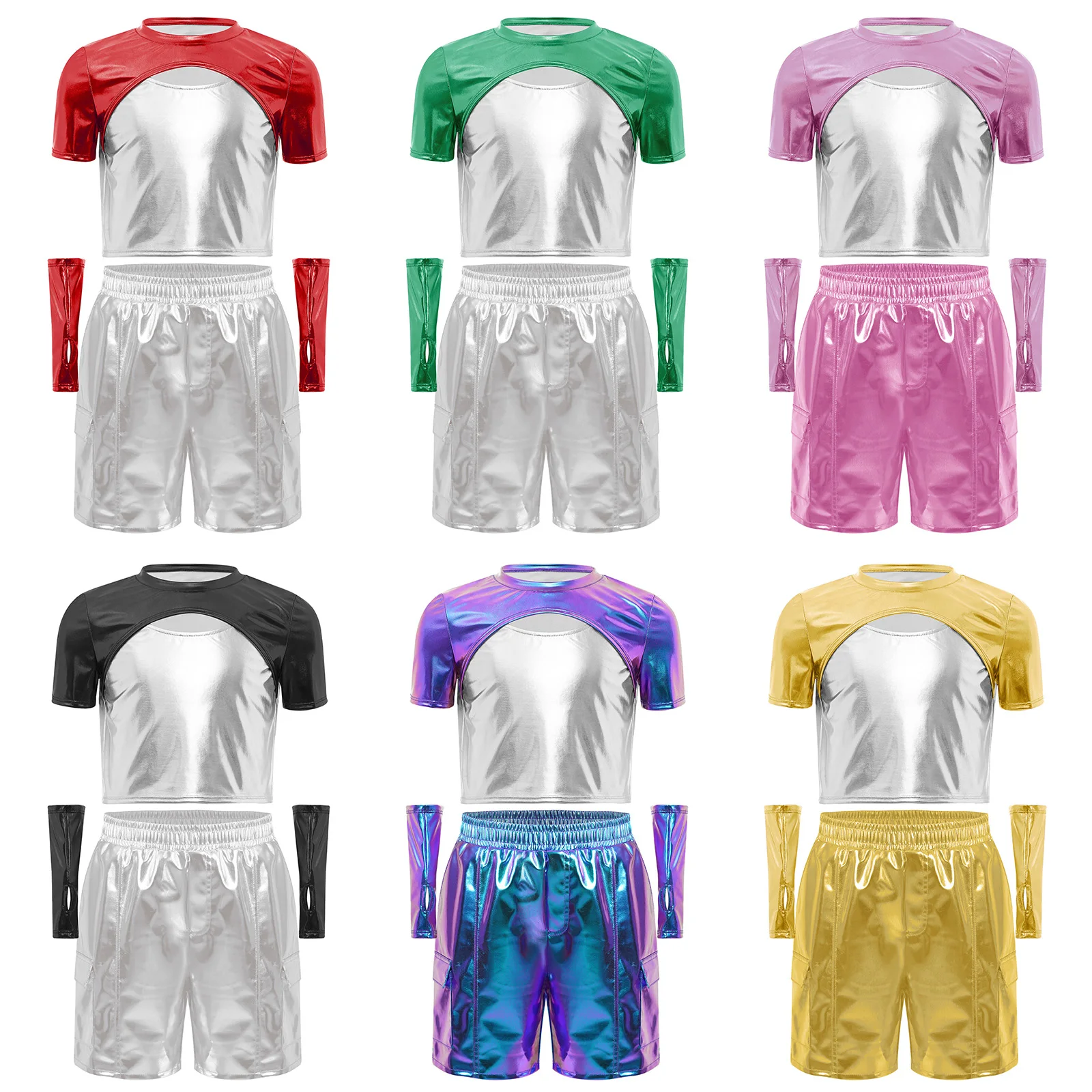 Crianças meninas jazz dança traje crianças rua hip hop jazz kpop dança topo + shorts para meninas rosa outfit streetwear conjuntos de roupas