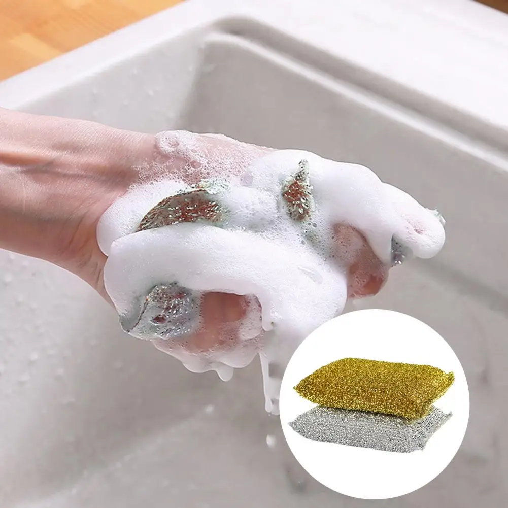 2Pcs Dishwashing Sponges Non-Scratch Dirt Stain Removal Easy To Clean Scrub Pads Heavy-Duty Scrubbing Cleaner Sponges 스펀지 설거지