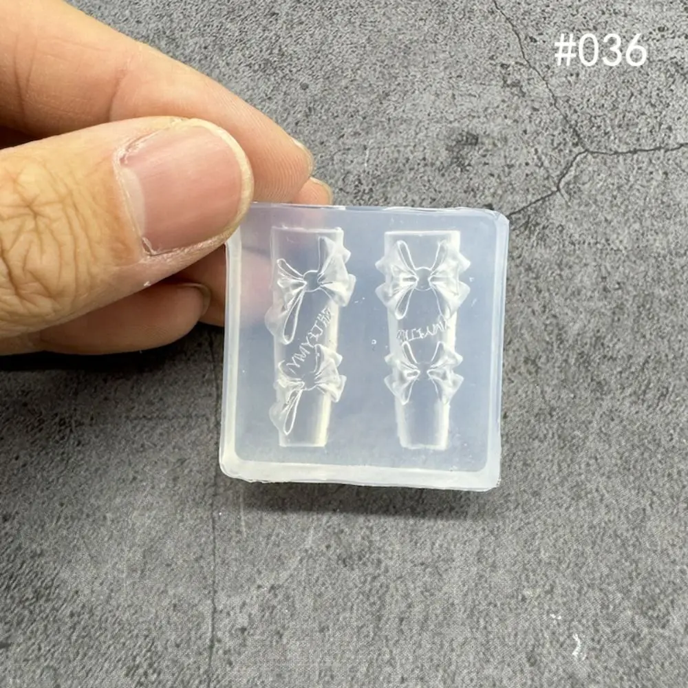 透明ネイルアートモールド（ボックス付き）3D彫刻シリコンテンプレート ローズフラワー バタフライ チューリップ ボウ ネイルアートテンプレート サロン用