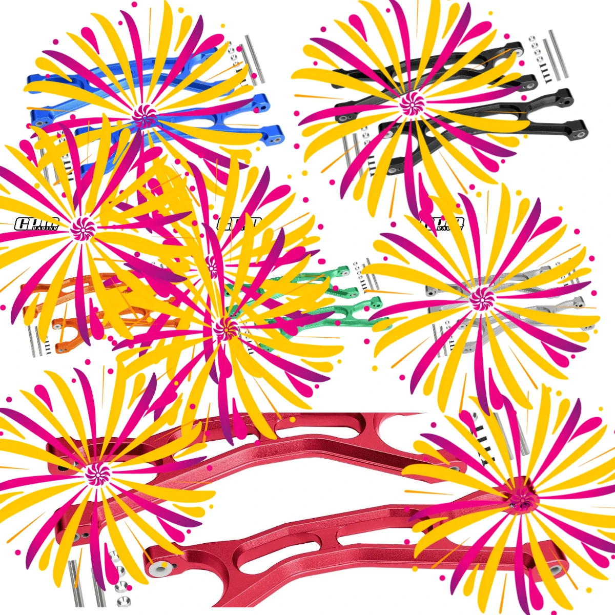 

Алюминиевые передние/задние верхние рычаги GPM для TRAXXAS 1/5 X-Maxx 1/6 FUNCO PRO 8S