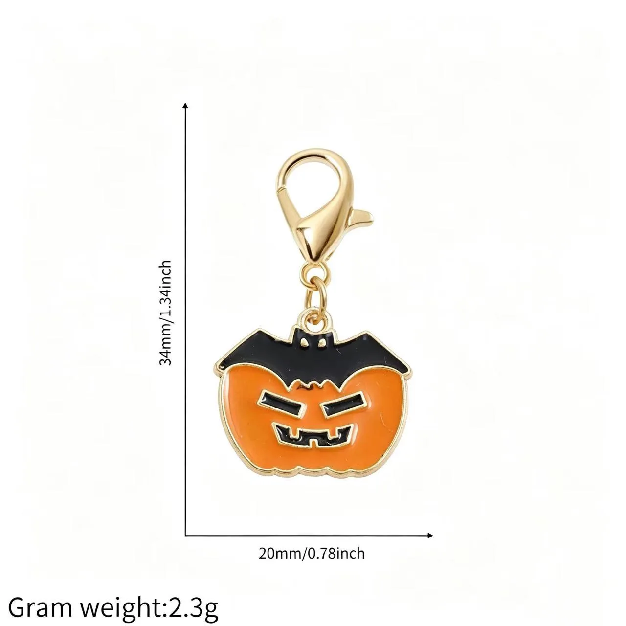Halloween-Kürbis-Geist-Katzen-Anhänger mit Karabinerverschluss, Legierungs-Emaille-Taschenornament, Unisex-Rucksack-Accessoire, Partygeschenk – Detail 14