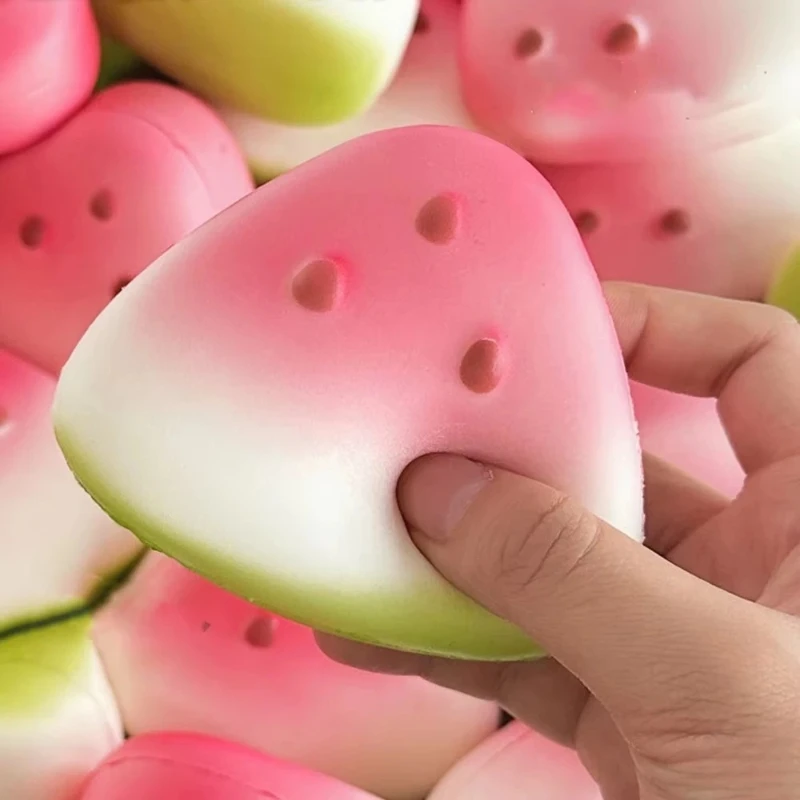 Squishy Watermelon Fidget Toy Anti-Stress Slow Rising Fruit Pinch Squeeze Stress Reliever Funny Pressure Reducer Prop for Kids
