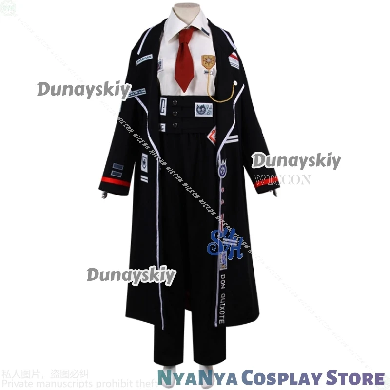 ชุดคอสเพลย์อนิเมะ ดอนกิโฆเต้ จากเกม Limbus Company สไตล์พังก์ เท่ห์ หล่อ แบบนักเรียน JK DK ชุดยูนิฟอร์มสีเหลือง วิกผมสั้น เนคไท กางเกง สำหรับงานปาร์ตี้ฮาโลวีน