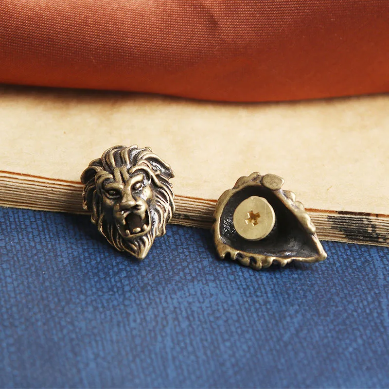 Pure Brass Lion Wealth Cloth Buckle Lion Head DIY Leather Decoration Buckle Bag Metal Buckle