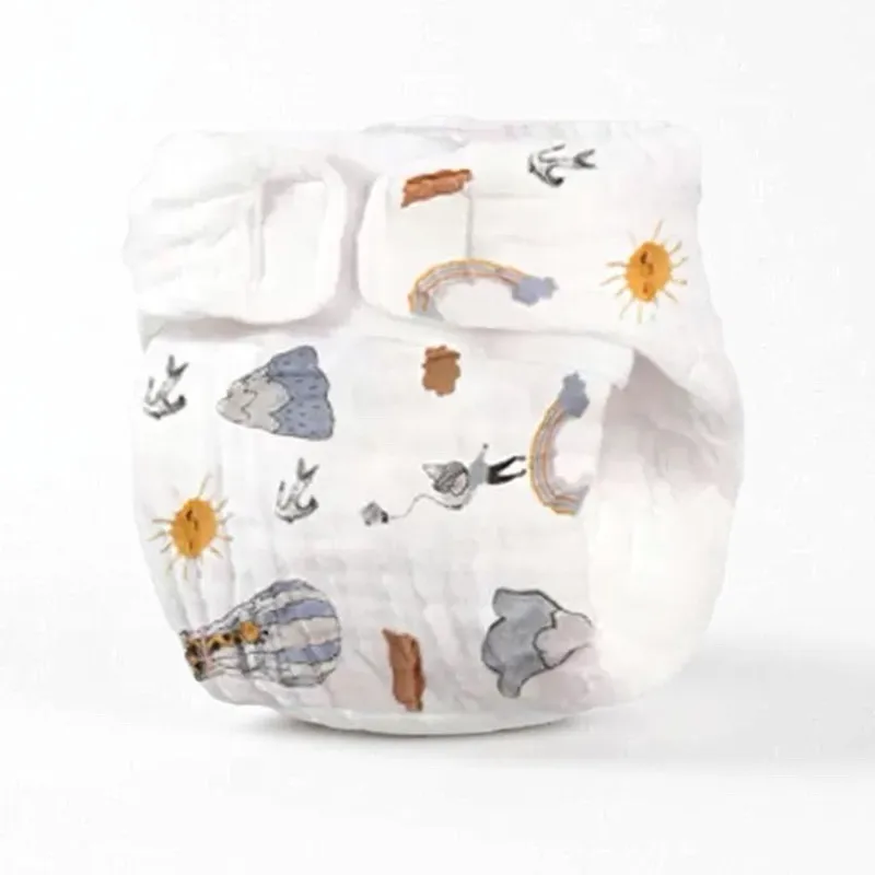 Baby Reusable Cloth Diaper Cover 6 layers Muslin Cotton Washable Gauze Diapers Pocket Breathable Nappies 1PC