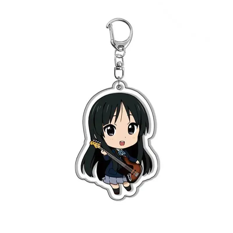 Anime K-ON! Keychain Cartoon Figure Hirasawa Pendant Car key Chain Cosplay Key Ring Men Women Baby Bag Charm Jewelry Fans Gifts