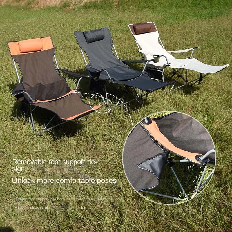 

Camping Folding Portable Mesh Chair with Removabel Lounge Chair Footrest Beach Sun Patio Chaise Pool Lawn Lounger Beach Chairs