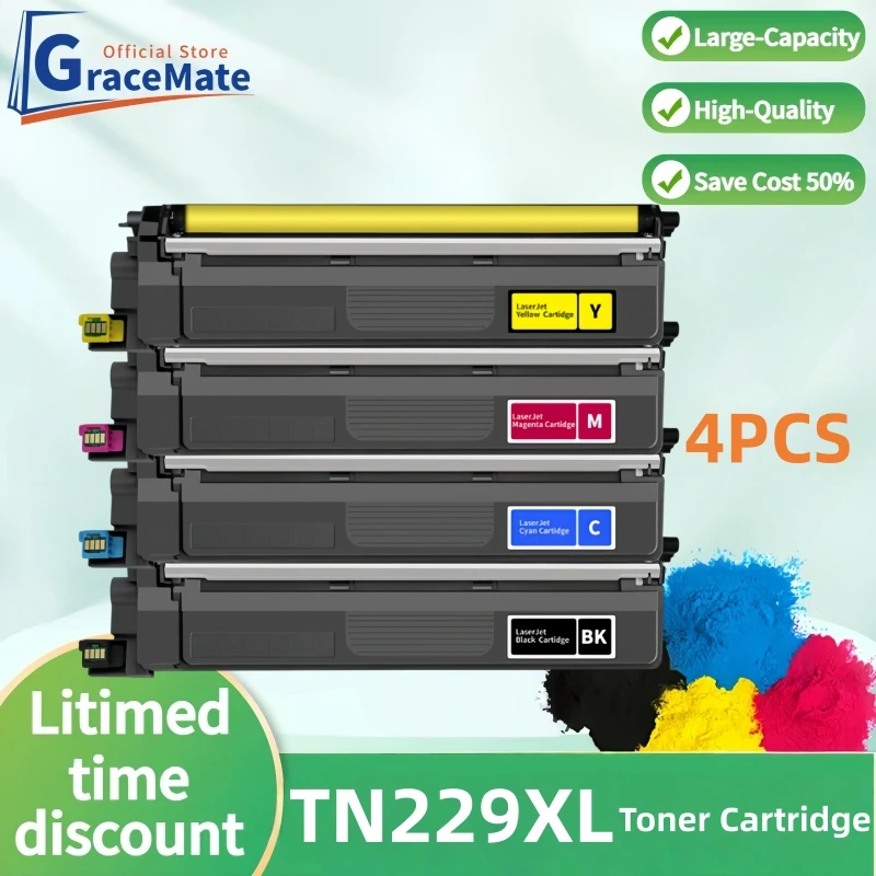 NA set TN229XL Toner Cartridge Compatible for Brother MFC-L3780cdw L8395cdw L3765cdw L3720cdw HL-L3280cdw HL-L3220cw L8245cdw