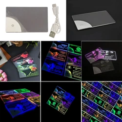 Colorful LED Business Card Light Stylish Acrylic Nameplate Lamp Pocket Sized Illuminations Tool for Networking Event