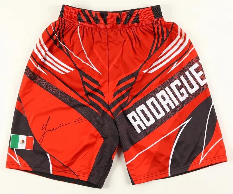 

Шорты для тренировок по ММА 2026 UFC Retro Yair Rodriguez Signed Do Bronx Custom Fight Shorts для мужчин и женщин, для октагональных клеток, увеличенного размера, для джиу-джитсу