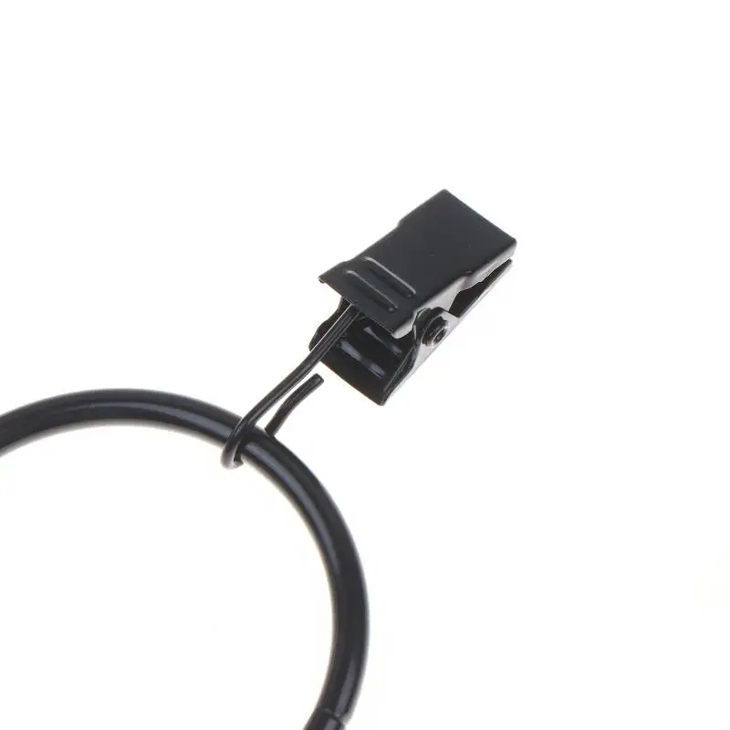 12 Stück Vorhangringe mit Clips, Metall-Vorhanghaken, schwarze Vorhangclips mit Ringen, Vorhangzubehör – Detail 13