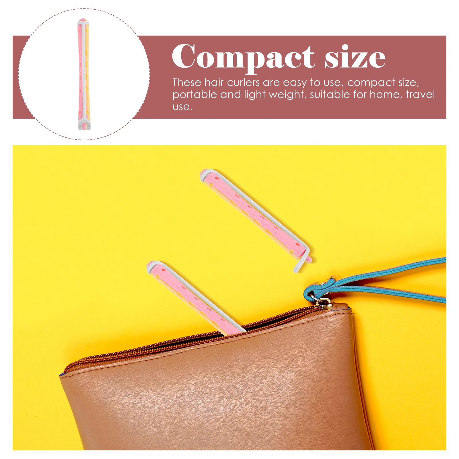 

12Pcs Flexible Perm Rods Plastic Hair Curlers Hair Rollers Curling Tools for Women Home Travel Hairstyle Women Curlers