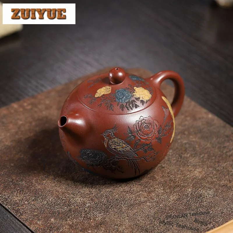

330ml Luxury Yixing Purple Clay Teapots Master Handmade Xishi Pot Raw Ore Plum Red Mud Kettle Zisha Tea Set Drinkware Collection