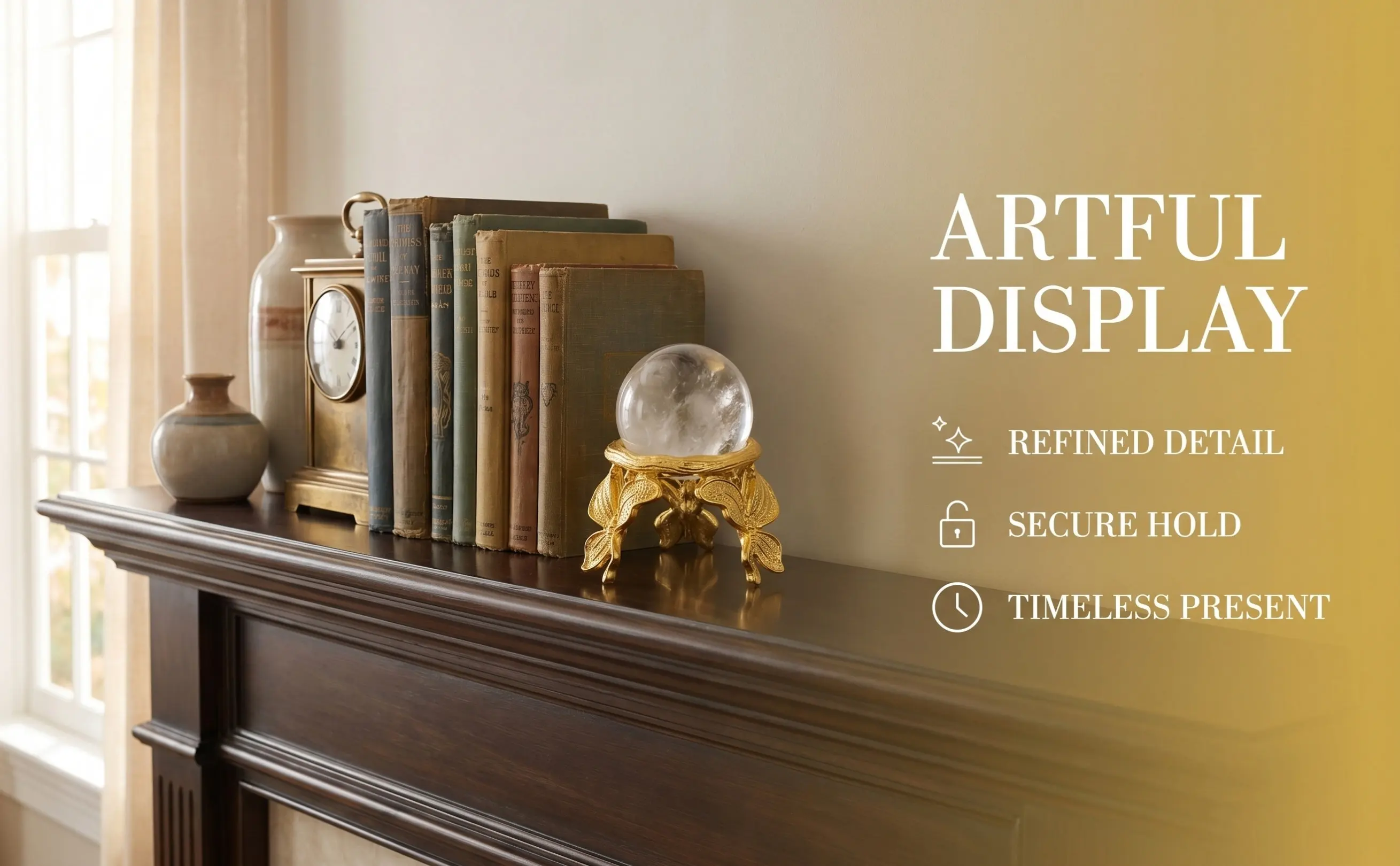 Crystal Ball Display Rack Alloy Sturdy Decorative Ball Pedestal Crystal Shelf Display Balls Pedestal