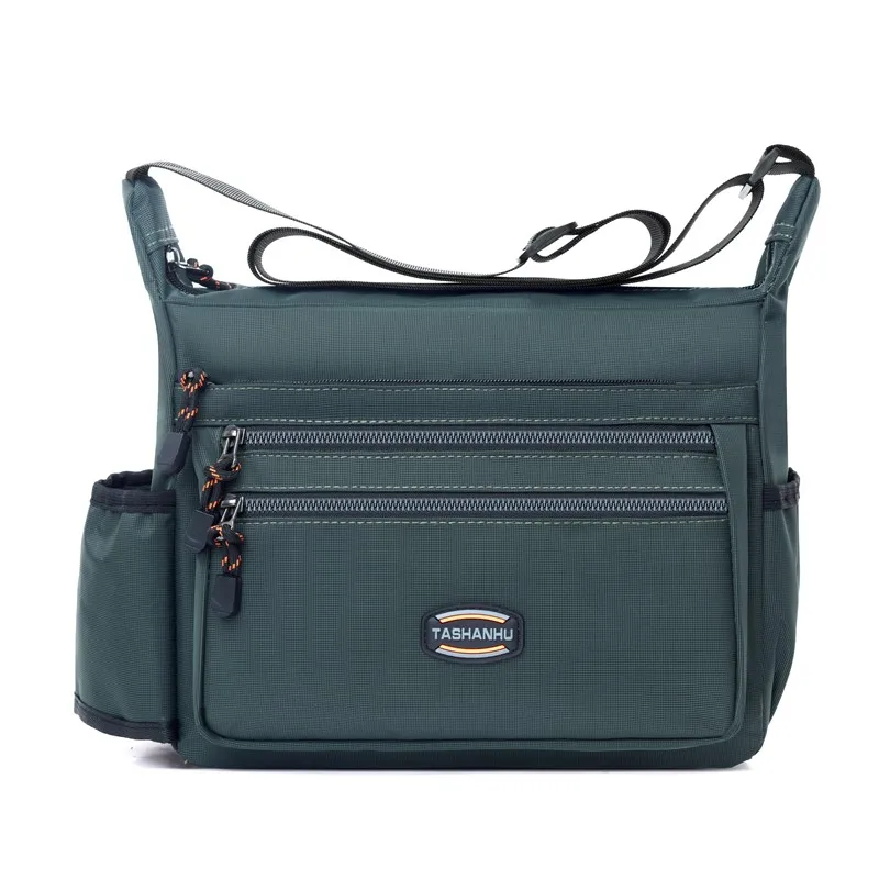 Bolso de hombro para hombre, de gran capacidad bandolera, bolso externo para taza de té, bolso de noche, color sólido