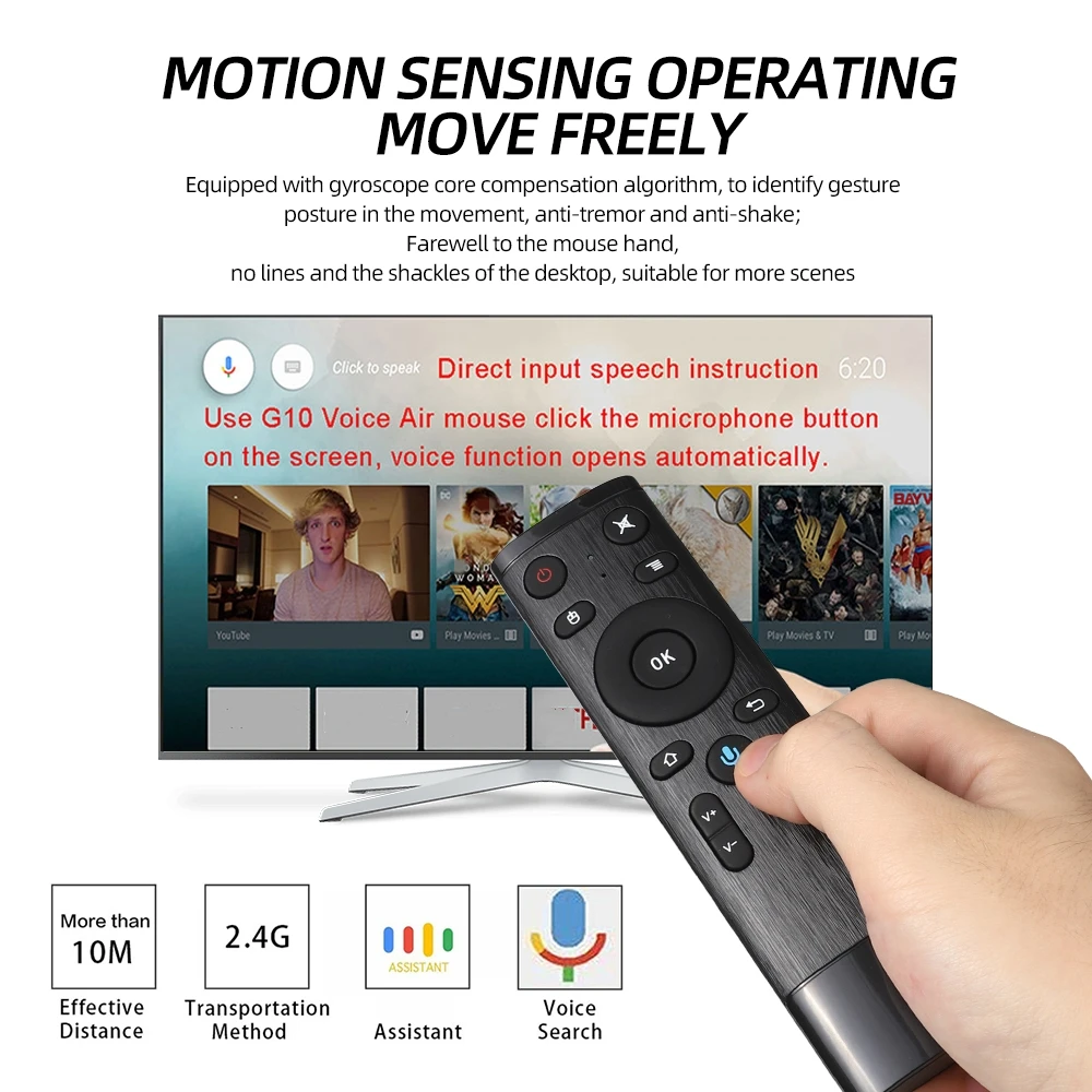 2.4GHz Wireless Voice Control Q5 Air Mouse 3 Axis Gyroscope Controller For Android TV box PC Remote Control with USB Receiver