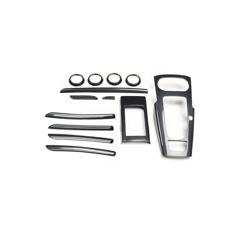 Modified carbon fiber pattern interior center control door strip decorative patch suitable for 14-20 Audi A3 8V S3 RS3
