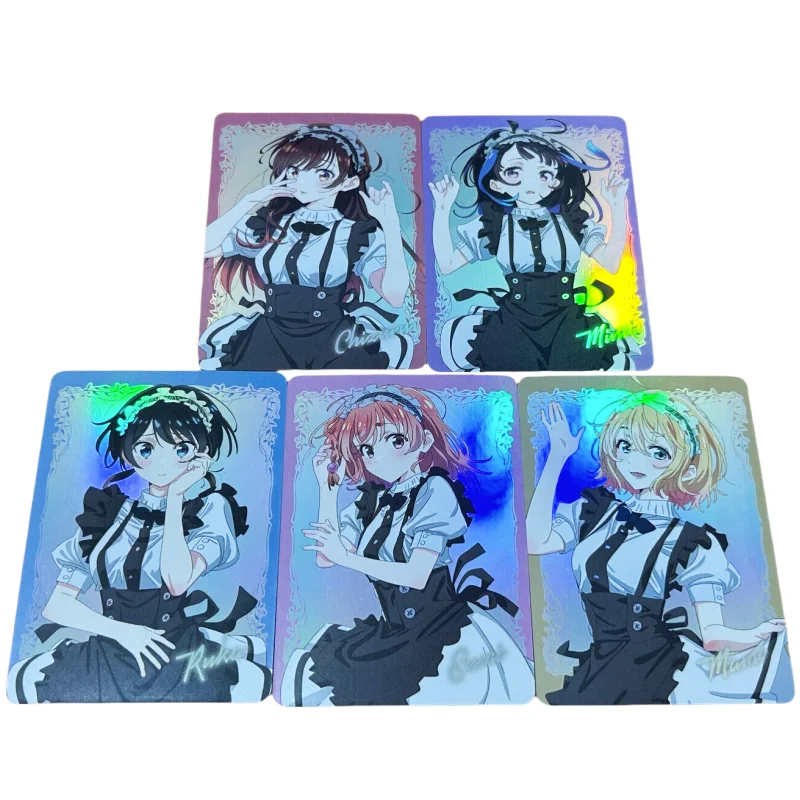 

5Pcs/Set ACG Cards Ichinose Chizuru Nanami Mami Sarashina Ruka Maid style Anime Game Characters Collection Color Flash Cards Toy