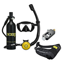 DIDEEP X4000Plus 1L Mini Diving Tank, Oxygen Tank, Underwater Diving Kit, Crossbody Backpack/Goggles/Snorkel/Scuba Adapter