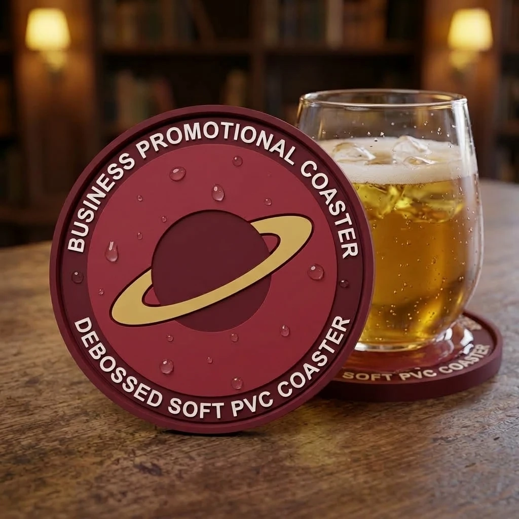 Custom Logo Durable Heat Resistant Soft Rubber Coaster PVC Cup Mat for Bar Home Use