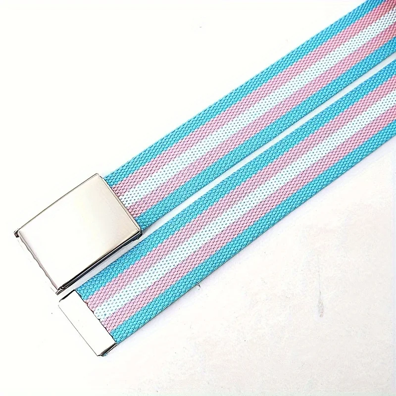 Rainbow Pride Canvas Belt with Square Buckle - Versatile & Stylish for Jeans image 6