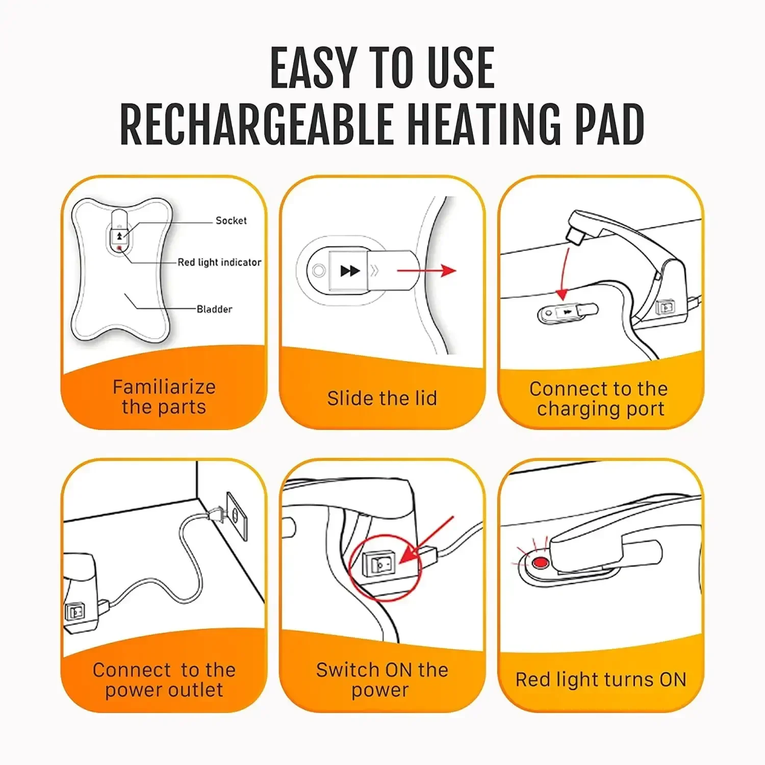 Aquecedor de pés aquecido portátil para escritório, casa sob a mesa, aquecedor de pés com desligamento automático, sola antiderrapante - cinza