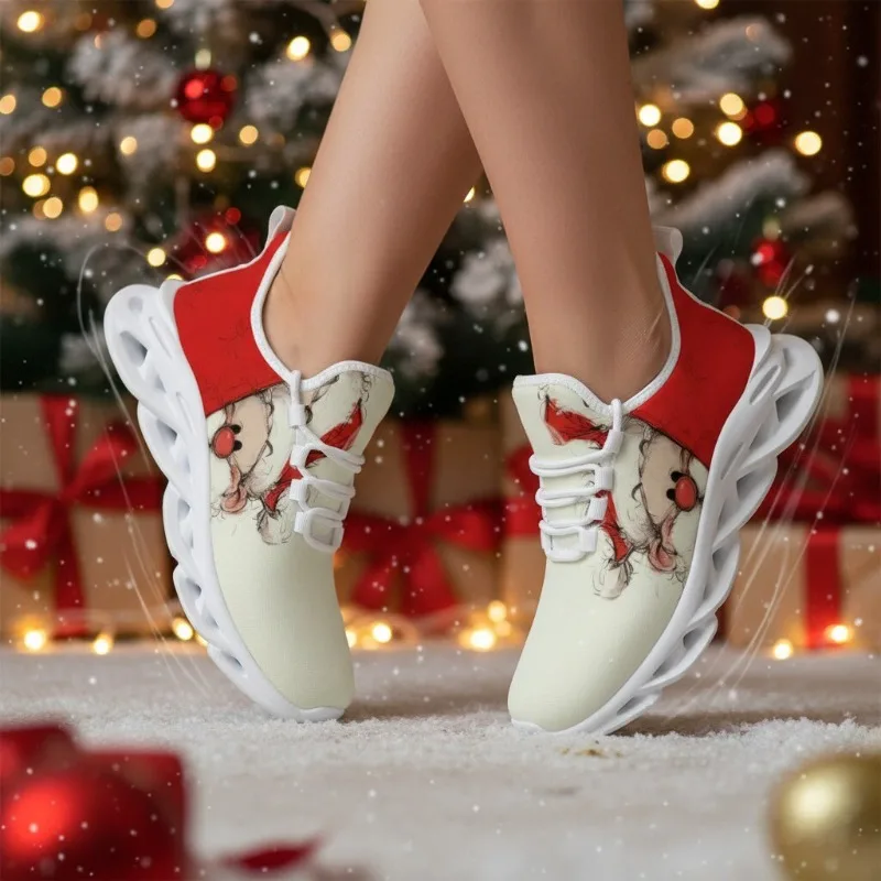 Tênis masculino natal impresso sapatos leves das mulheres tênis anti deslizamento casual sapatos ao ar livre dos homens sapatos esportivos masculinos