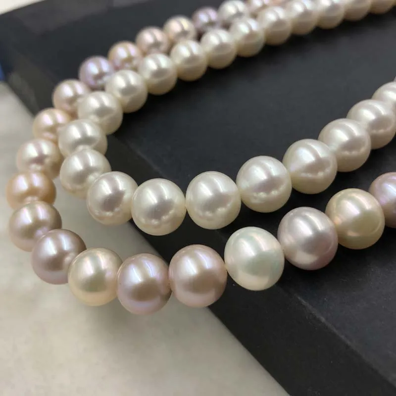 

ELEISPL Gorgeous 1 String 10mm Near Round Freshwater Pearls FOR Necklace #1025