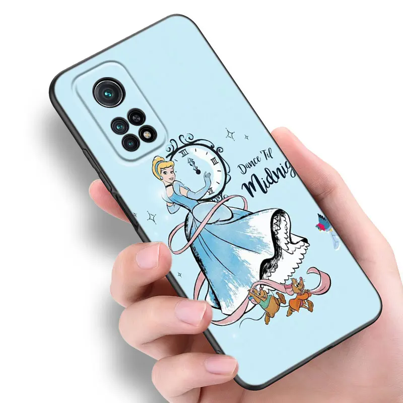 Disney Cinderella Black Silicone Phone Case For Xiaomi Mi 9 SE 10T 11 12 13 Lite 9T 11T 12S 12T 13T 14 Pro 5G NE 10i 11i 12X