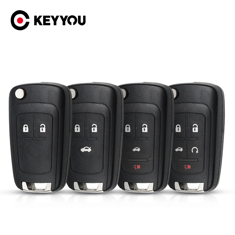 

KEYYOU 10PCS Flip Folding Remote car Key Shell For OPEL VAUXHALL Zafira Astra Insignia 2 3 4 5 Button HU100 Blade