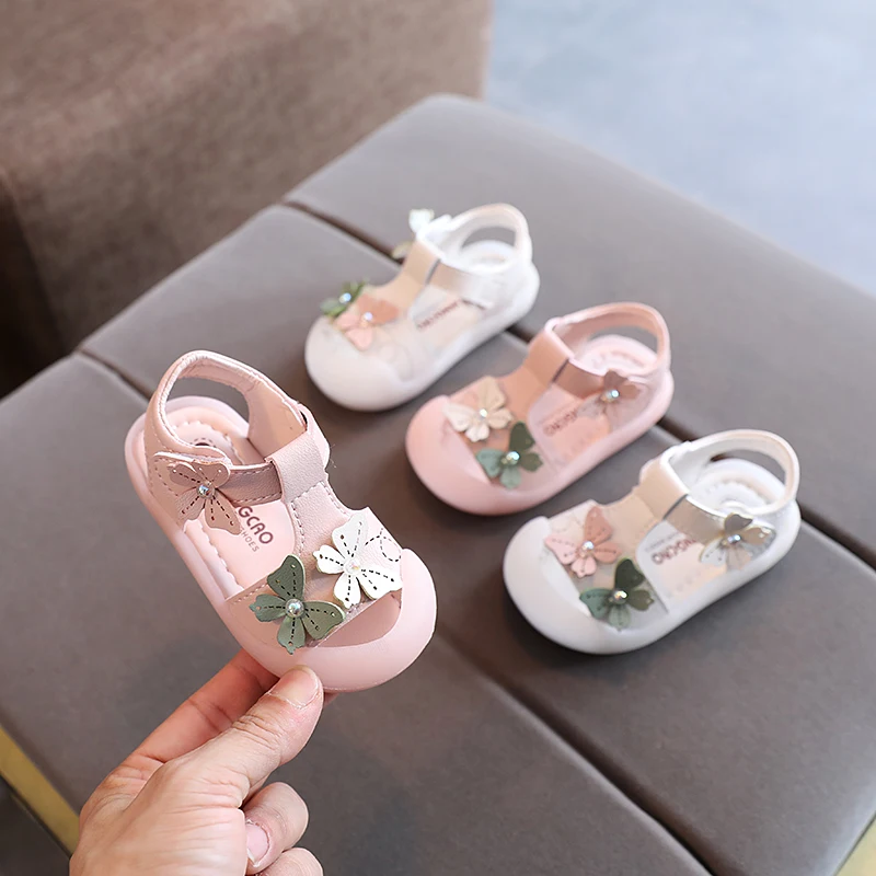 2024 Sommer Mädchen Babys chuhe 0-3 Jahre alte Prinzessin weich besohlte rutsch feste Babys andalen 1 Jahre altes Kleinkind Kleinkind Lernschuhe