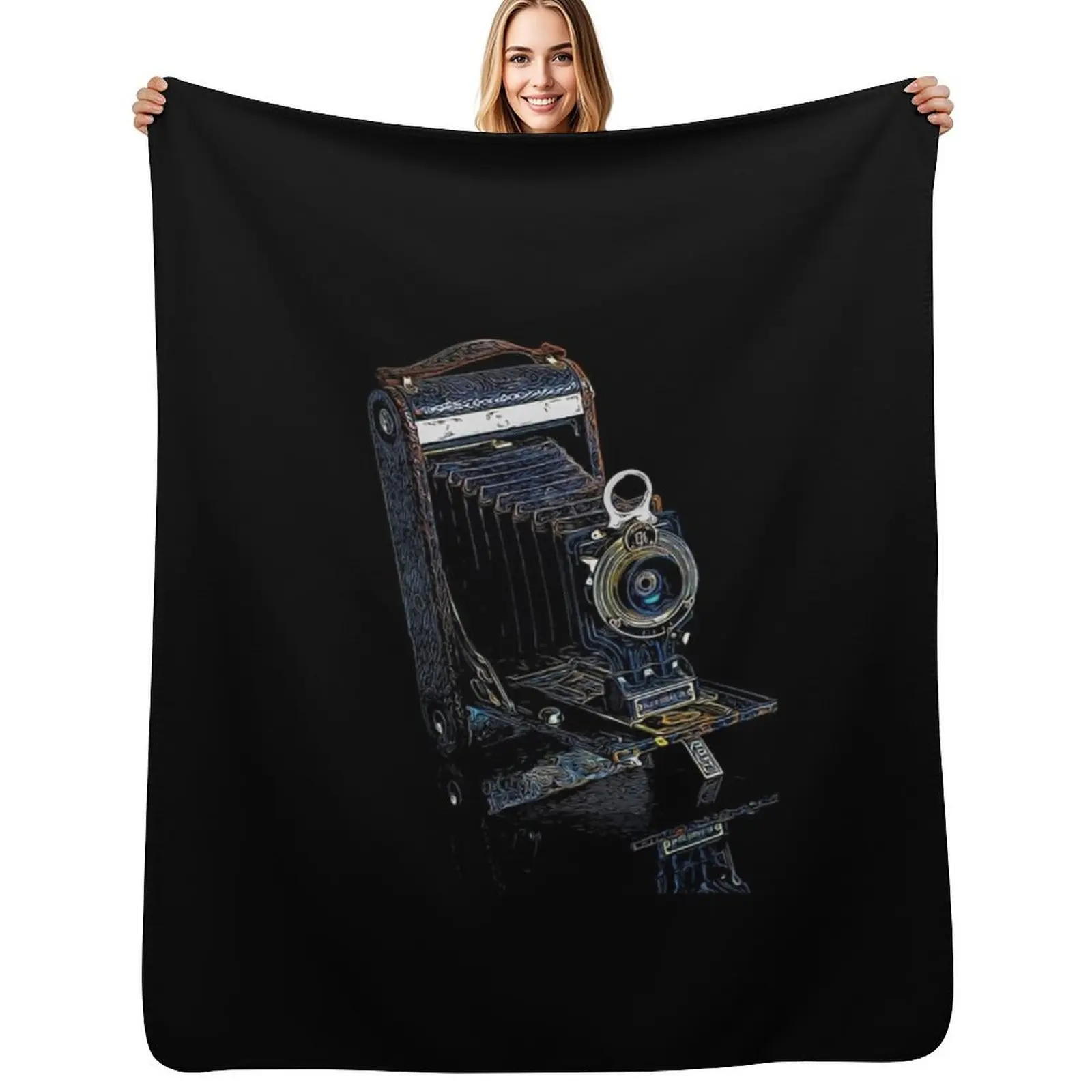 

Vintage Camera Throw Blanket Comforter For Sofa Thin Custom Baby Blankets