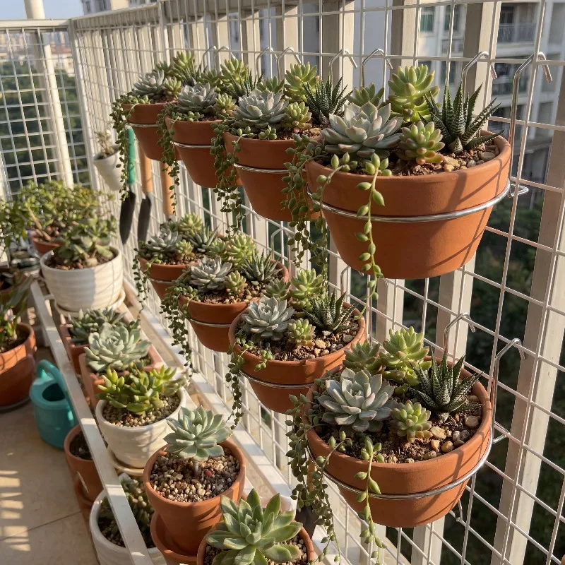 

1 шт. круглая металлическая подвесная корзина-кашпо с полосатым дизайном для использования в помещении и на улице, прочная железная кашпо-ограждение для сада