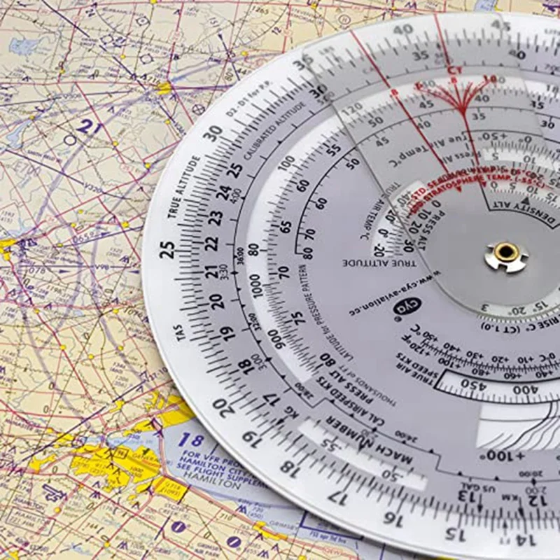 1 Piece E6B-R Flight Computer Plastic Aviation Plotter Circular Slide Rule Used In Aviation Flight Training