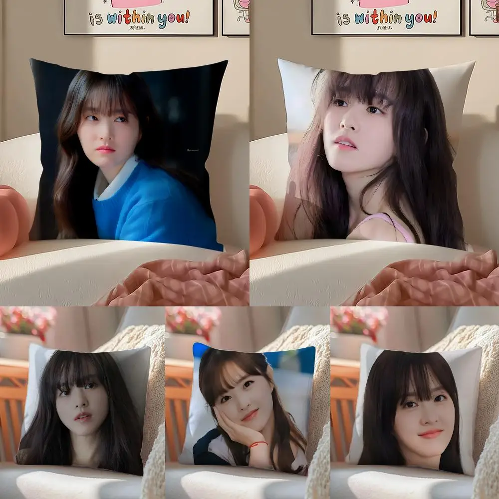 Adorable Actress P-Park Bo-young Cushion Cover Pillowcase Short Plush Invisible zipper Room Sofa Cushion Cover
