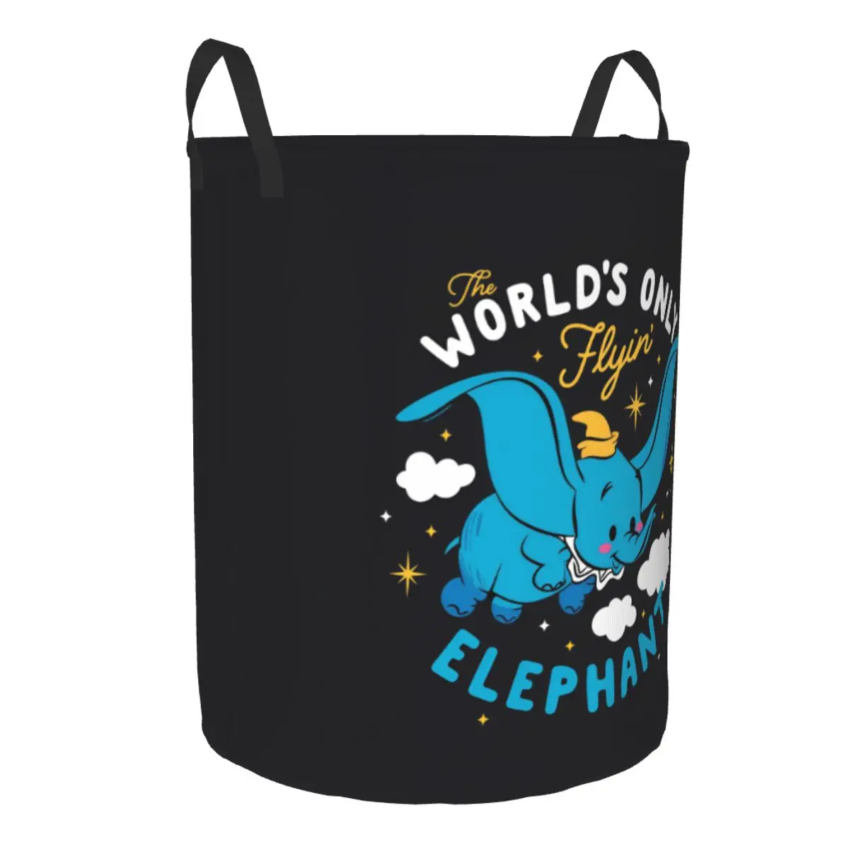 Dumbo Anime Laundry Basket Collapsible Musical Fantasy Comedy Clothing Hamper Toys Organizer Storage Bins